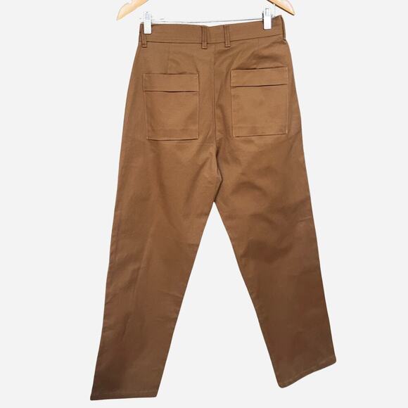 Zara Brown Paperbag Tapered pants NEW - Picture 3 of 6